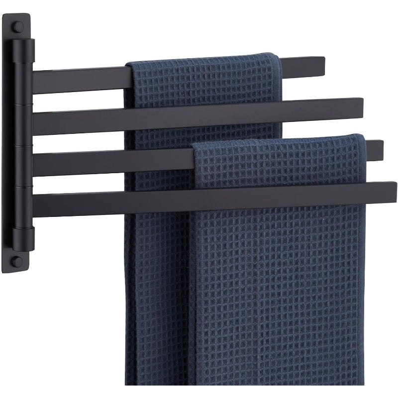 Matte Black 4-Arm Swivel Towel Bar