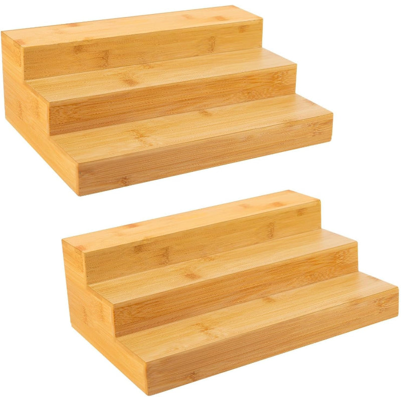 Bamboo Natural 2-Pack 3-Tier Spice Rack