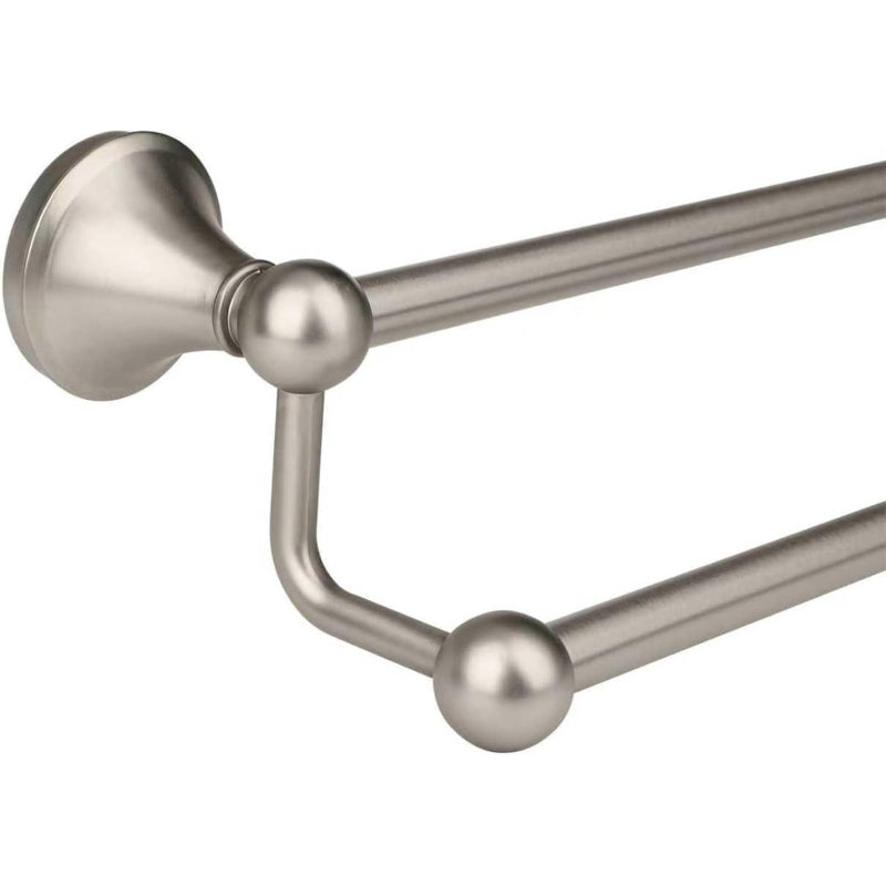 24 Inch Brushed Nickel Antique Double Towel Bar
