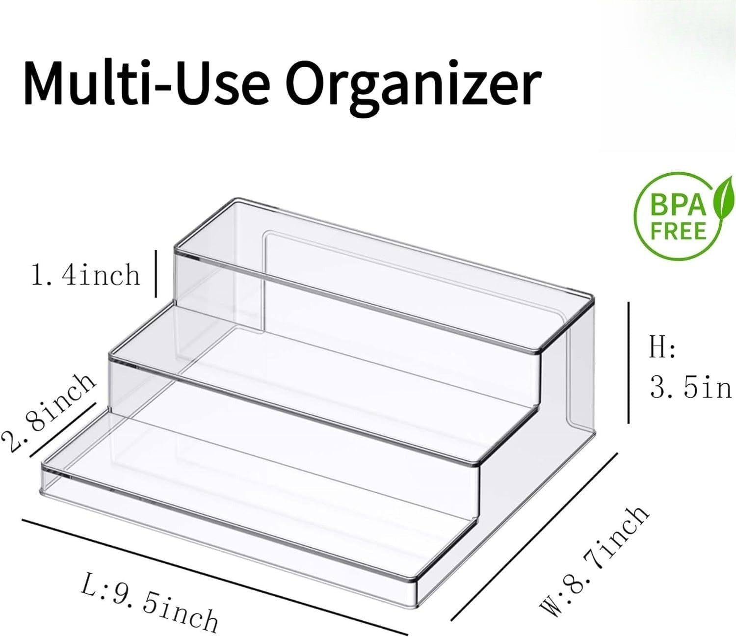 2-Pack Clear 3-Tier Spice Organizer