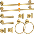 10-Piece Round Brushed Gold Bathroom Hardware Set