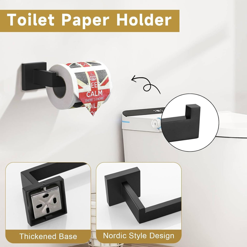 10-Piece Black SUS304 Bathroom Hardware Set