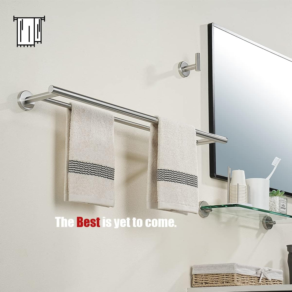 Brushed Steel 27 Inch Double Towel Bar