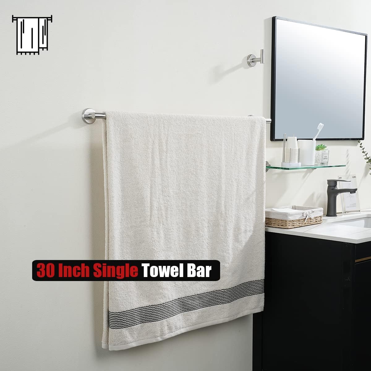 Brushed 304 Stainless Steel 33 Inch Towel Bar