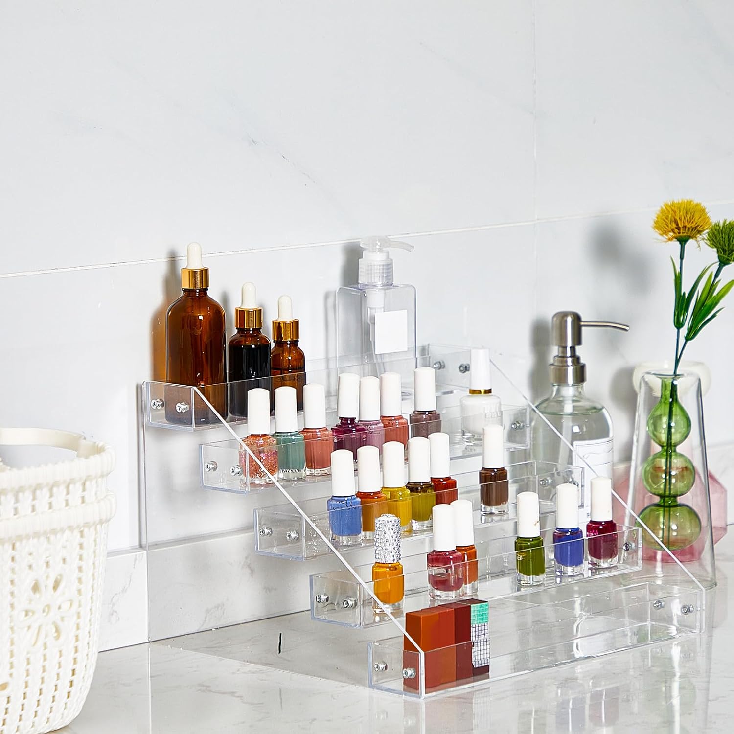 2-Pack Clear 5-Tier Acrylic Spice Rack