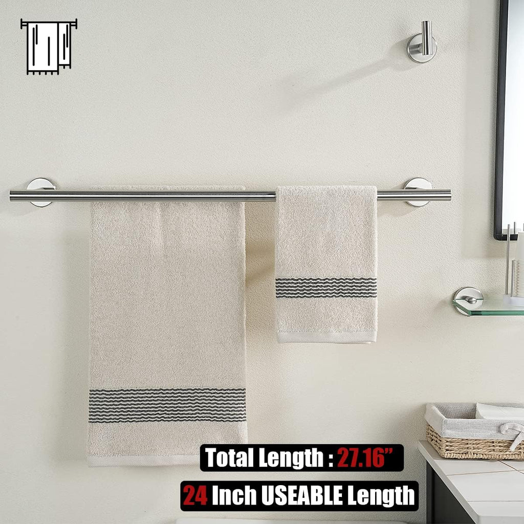 Brushed Steel 27 Inch Double Towel Bar