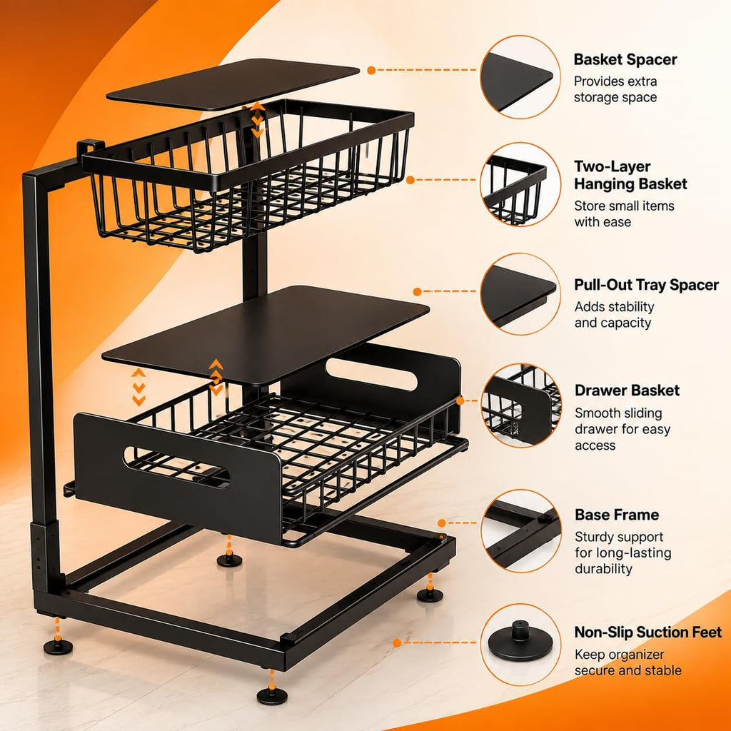 Black Under Sink Organizer