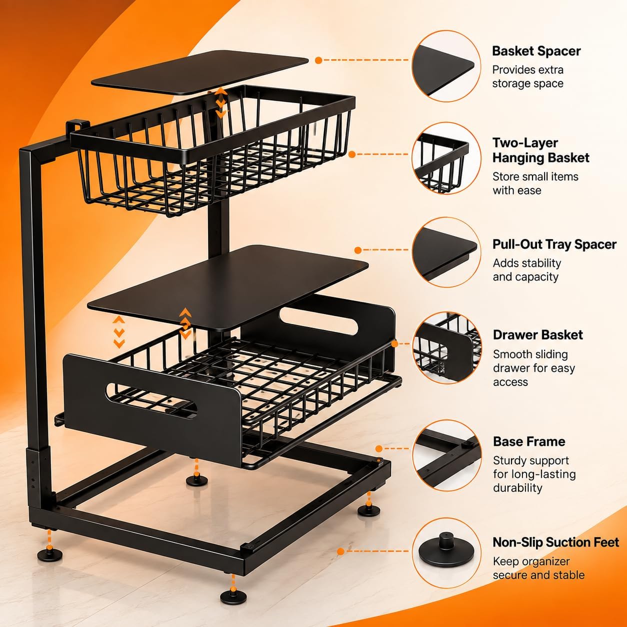 Black Under Sink Organizer