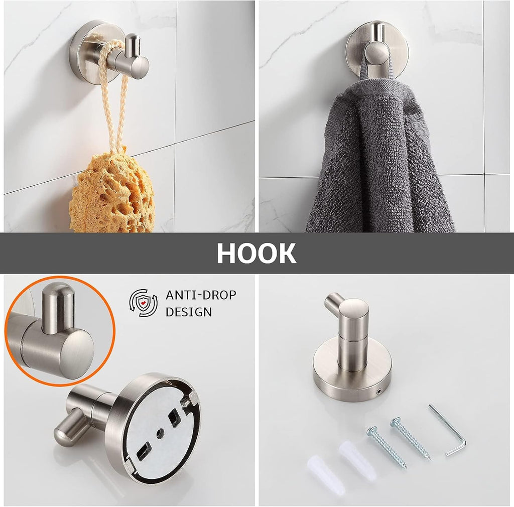 4-Piece Brushed Nickel Bathroom Accessory Set