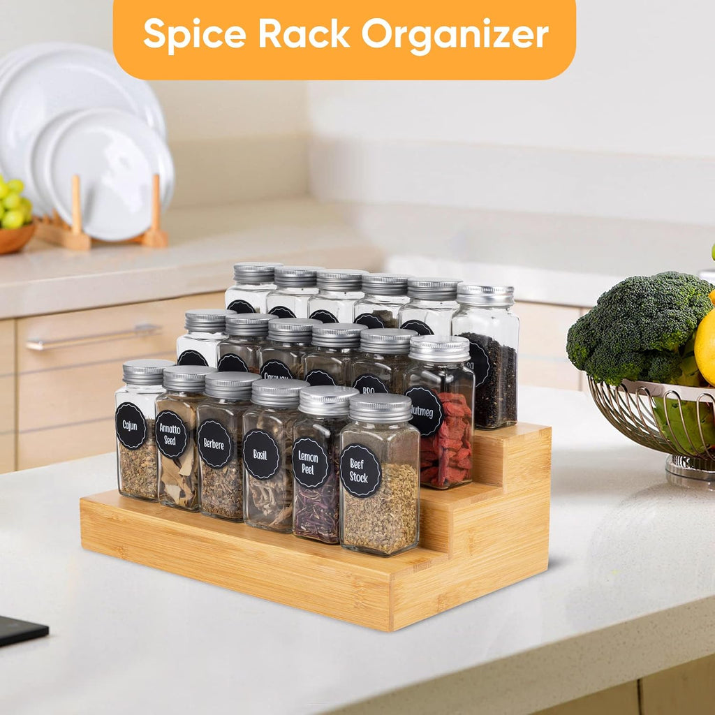 Bamboo Natural 2-Pack 3-Tier Spice Rack