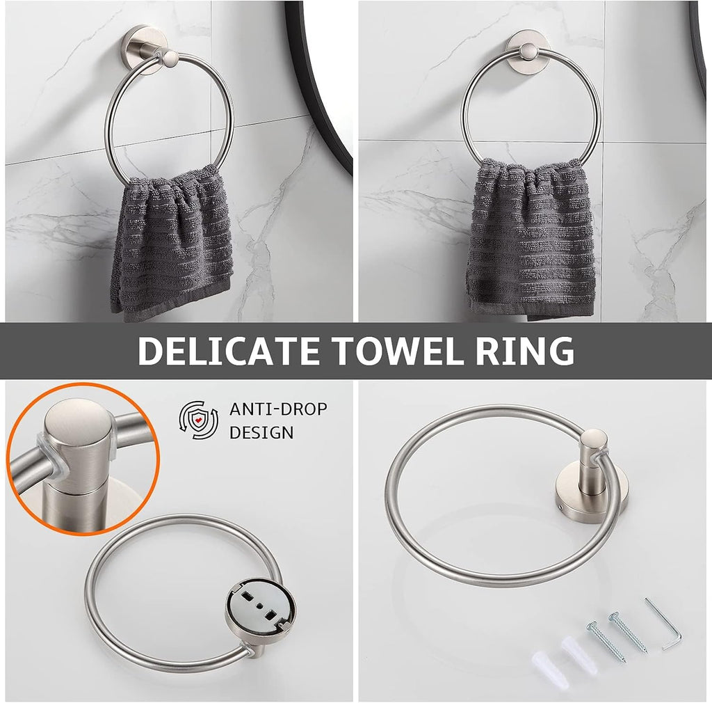 4-Piece Brushed Nickel Bathroom Accessory Set