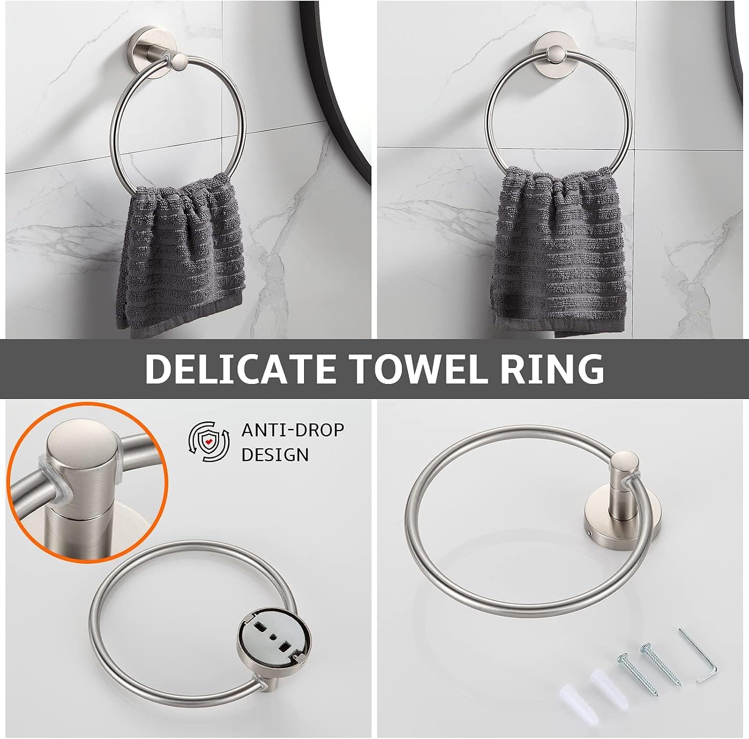 4-Piece Brushed Nickel Bathroom Accessory Set