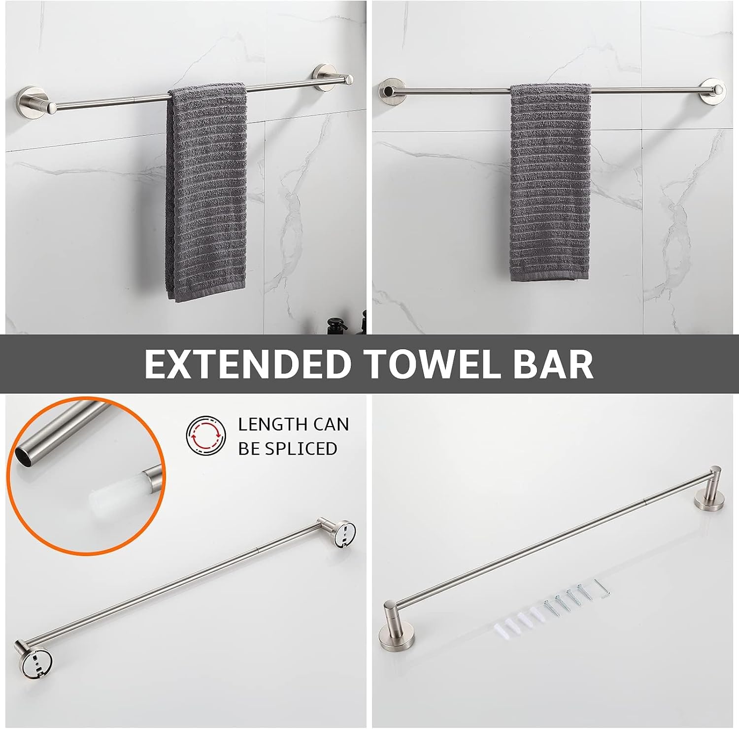 4-Piece Brushed Nickel Bathroom Accessory Set
