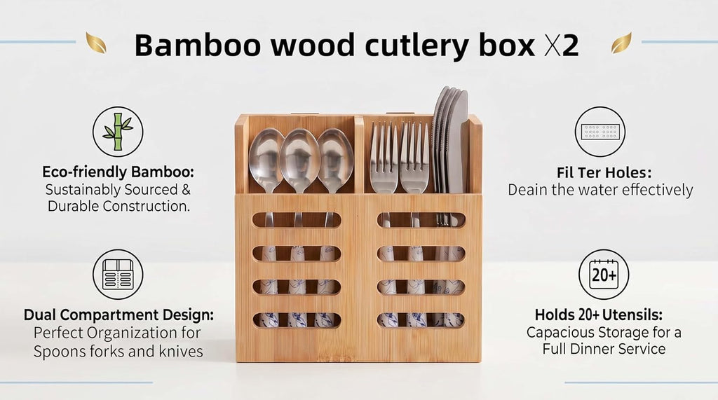 Bamboo Dish Drying Rack with Utensil Holder