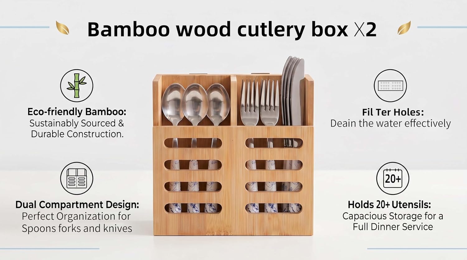 Bamboo Dish Drying Rack with Utensil Holder
