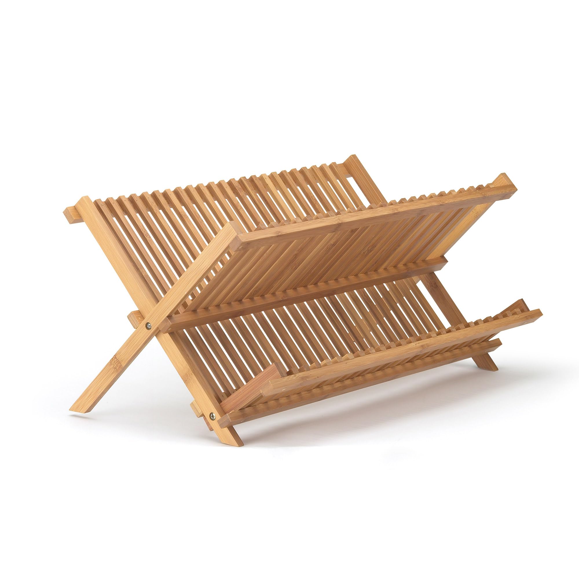 HIC Kitchen Bamboo Folding Dish Drying Rack, 20.5 x 13-Inches
