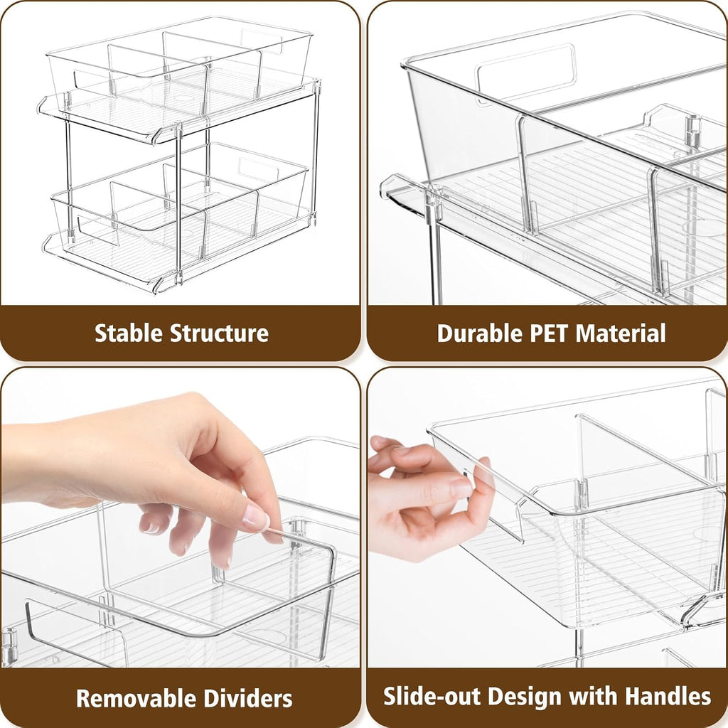 2-Pack 2-Tier Under Sink Organizer