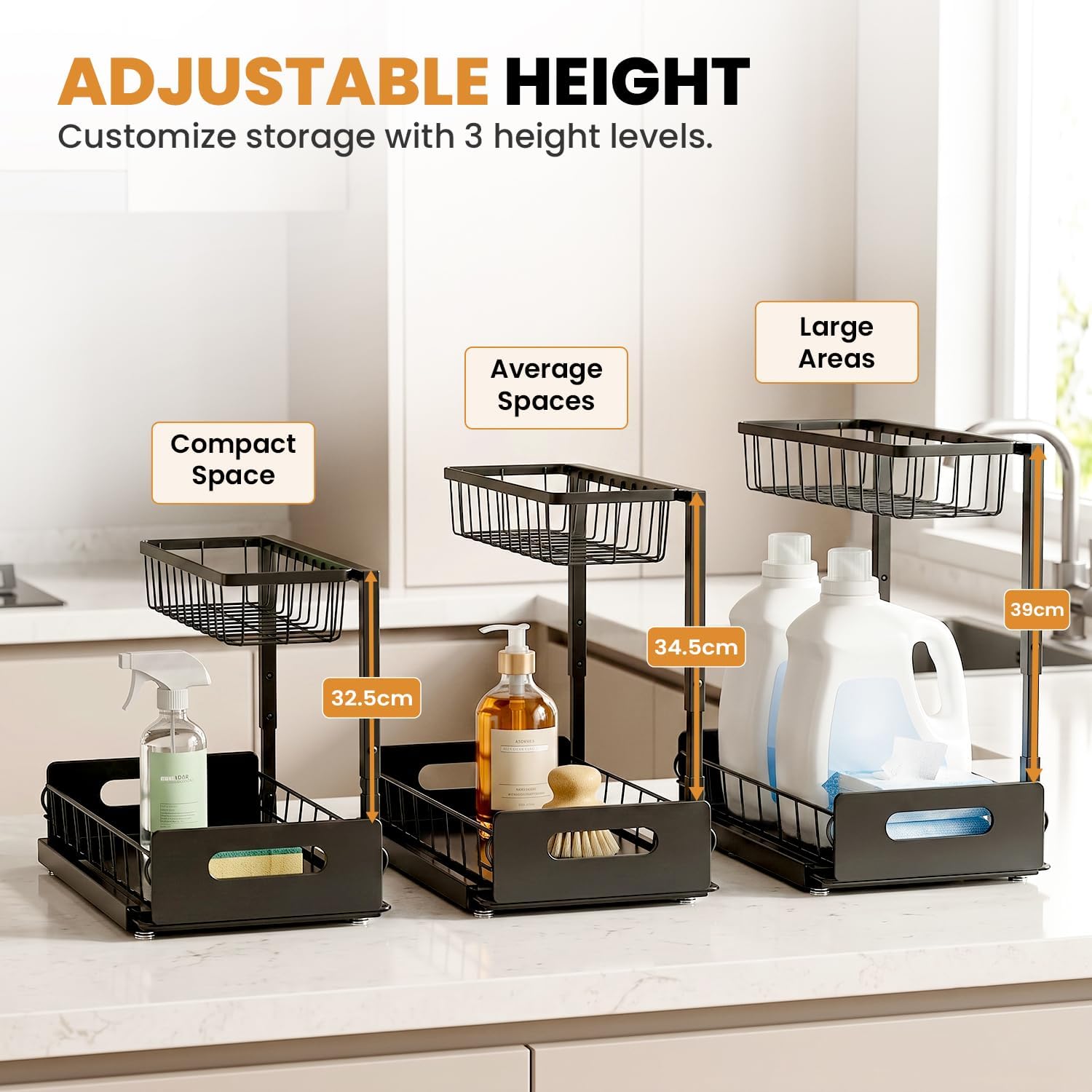 2-Pack Slide Out Under Sink Organizer