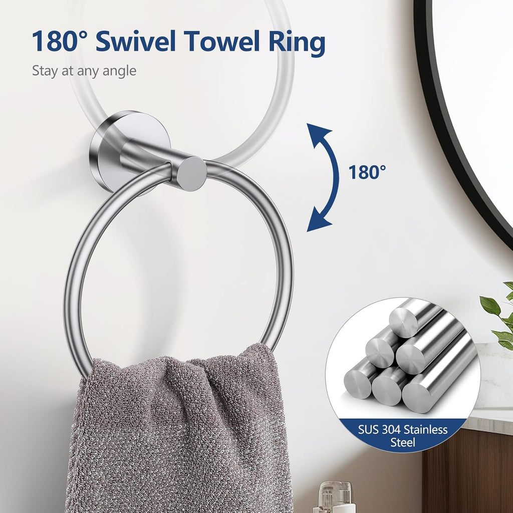 5-Piece Brushed Nickel Bathroom Set