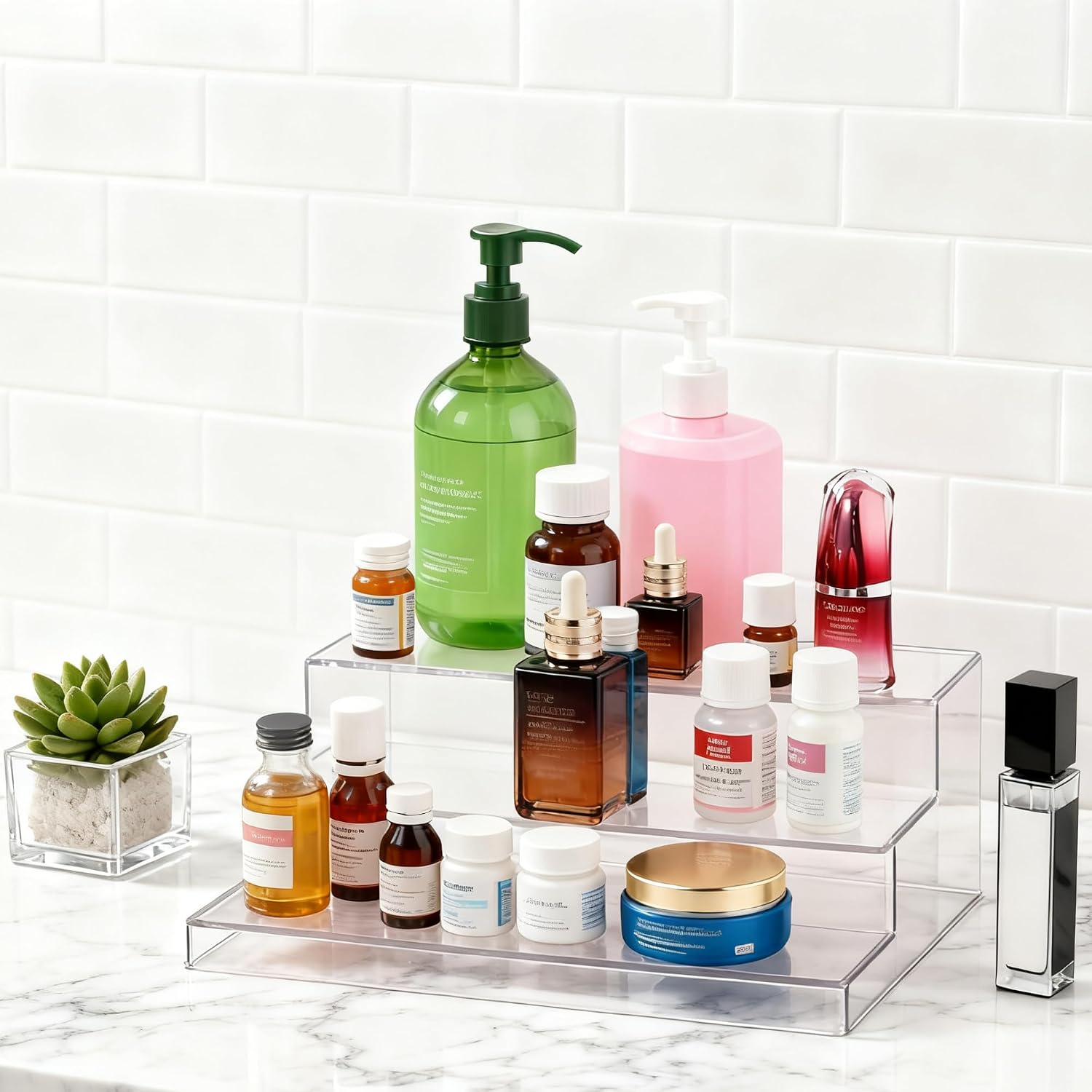 2-Pack Clear 3-Tier Spice Organizer