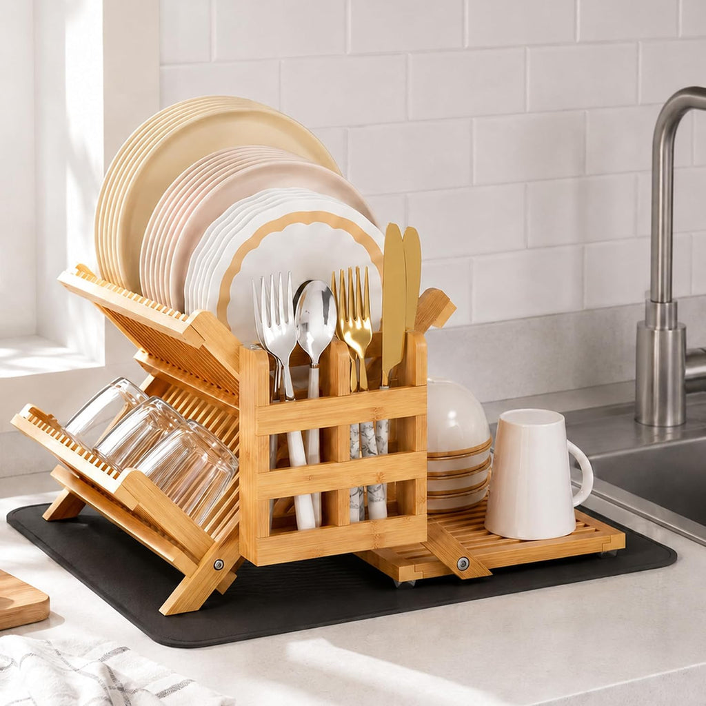 3-Tier Bamboo Dish Rack