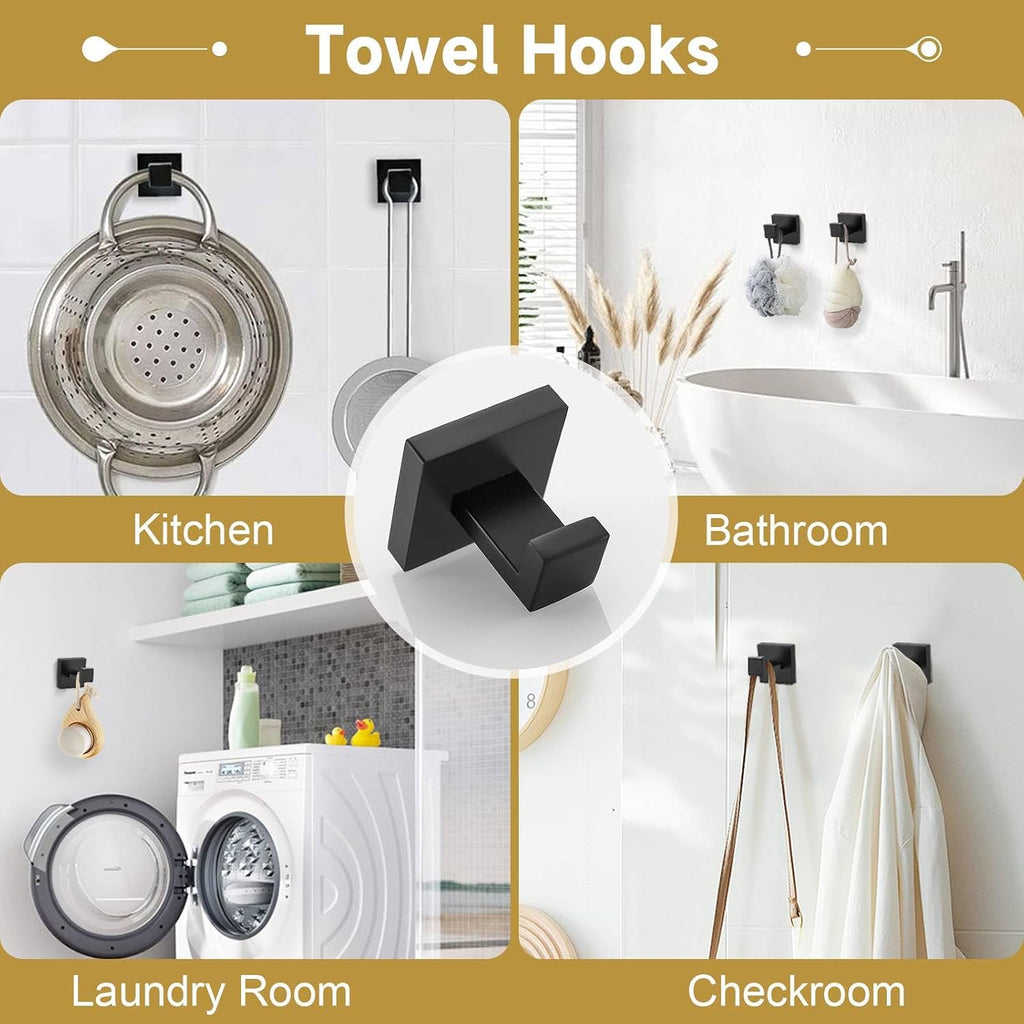 10-Piece Black SUS304 Bathroom Hardware Set