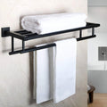 Matte Black 24 Inch Wall Mounted Double Towel Rack
