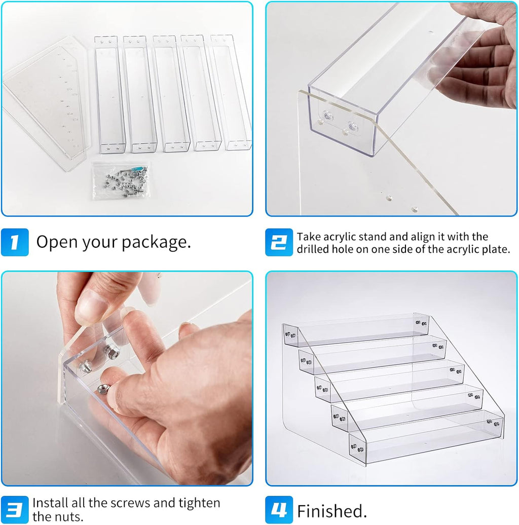 Clear Acrylic Tiered Spice Rack Organizer