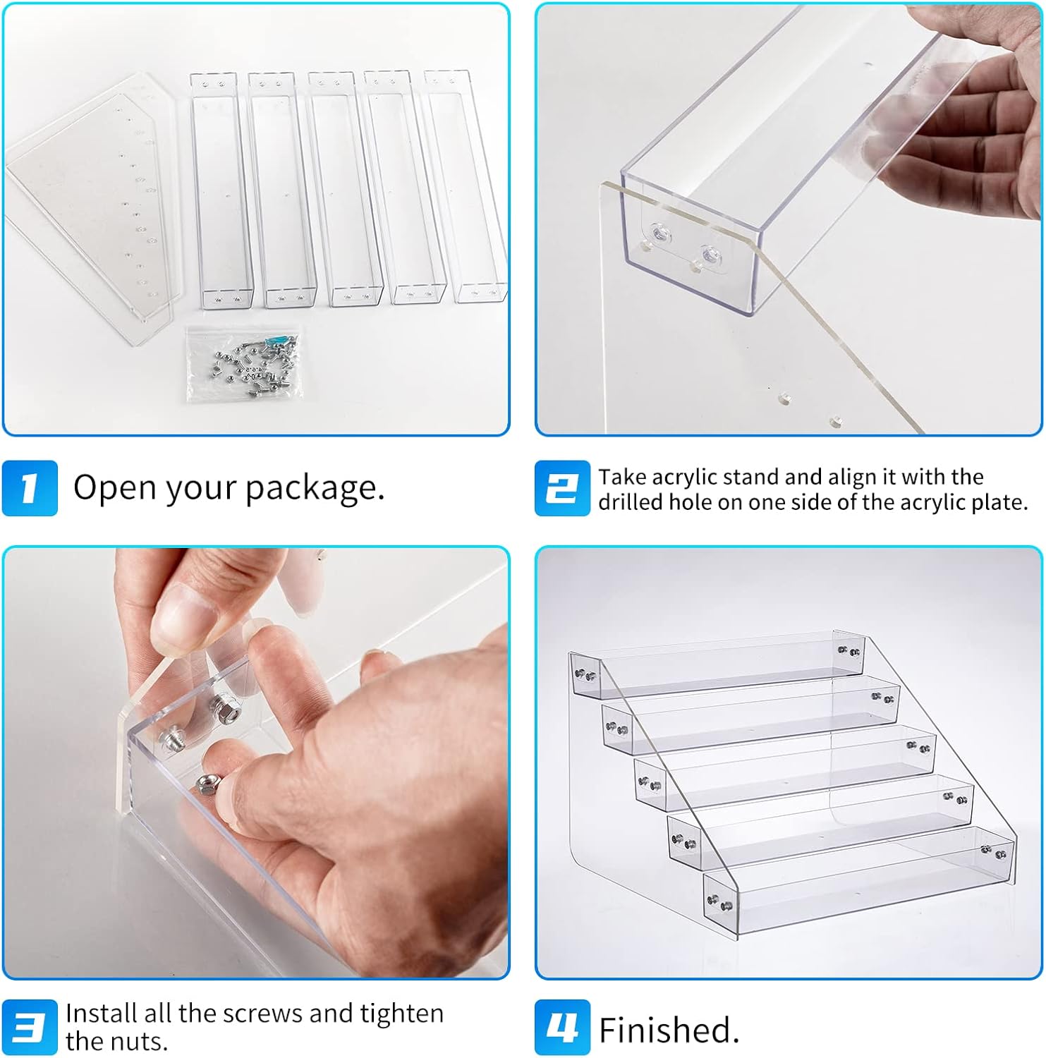 Clear Acrylic Tiered Spice Rack Organizer