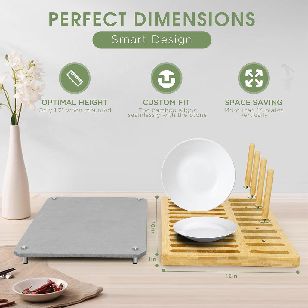 Stone Dish Mat with Rack
