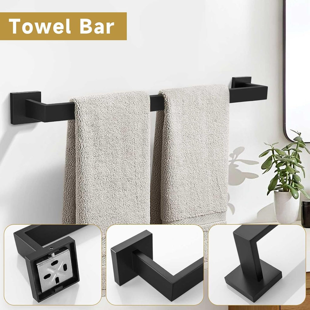 10-Piece Black SUS304 Bathroom Hardware Set