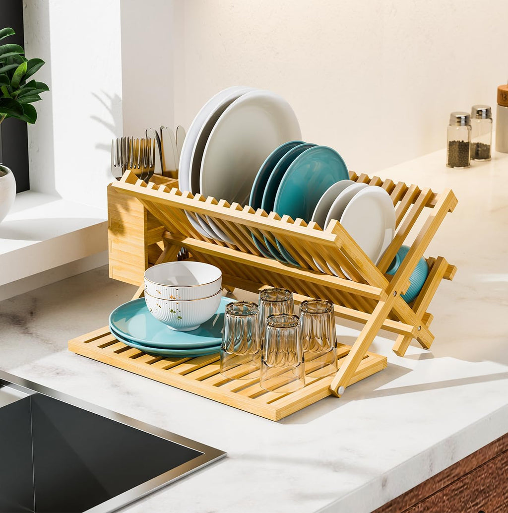 3-Tier Bamboo Dish Rack