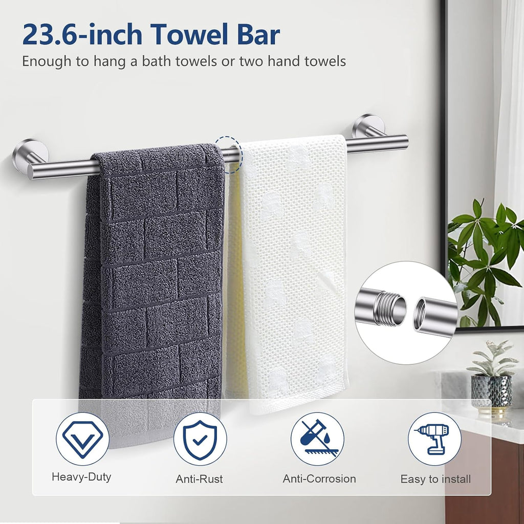5-Piece Brushed Nickel Bathroom Set
