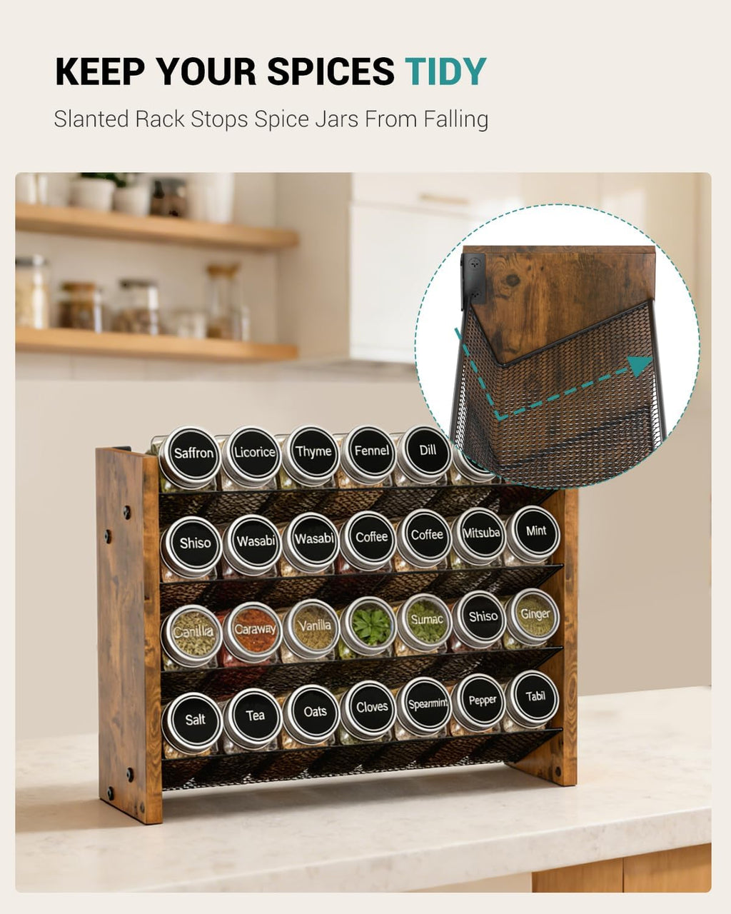 Cabinet Wall Countertop Spice Rack Organizer