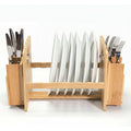 Bamboo Dish Drying Rack with Utensil Holder