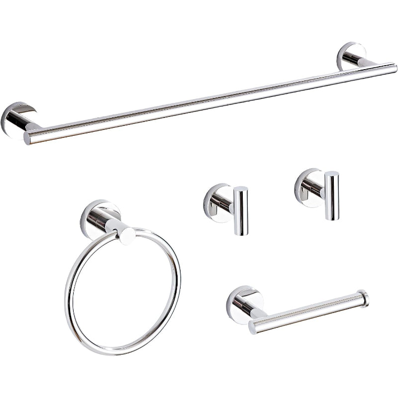 5-Piece SUS304 Chrome Bathroom Hardware Set