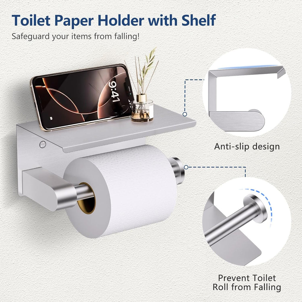 5-Piece Brushed Nickel Bathroom Set