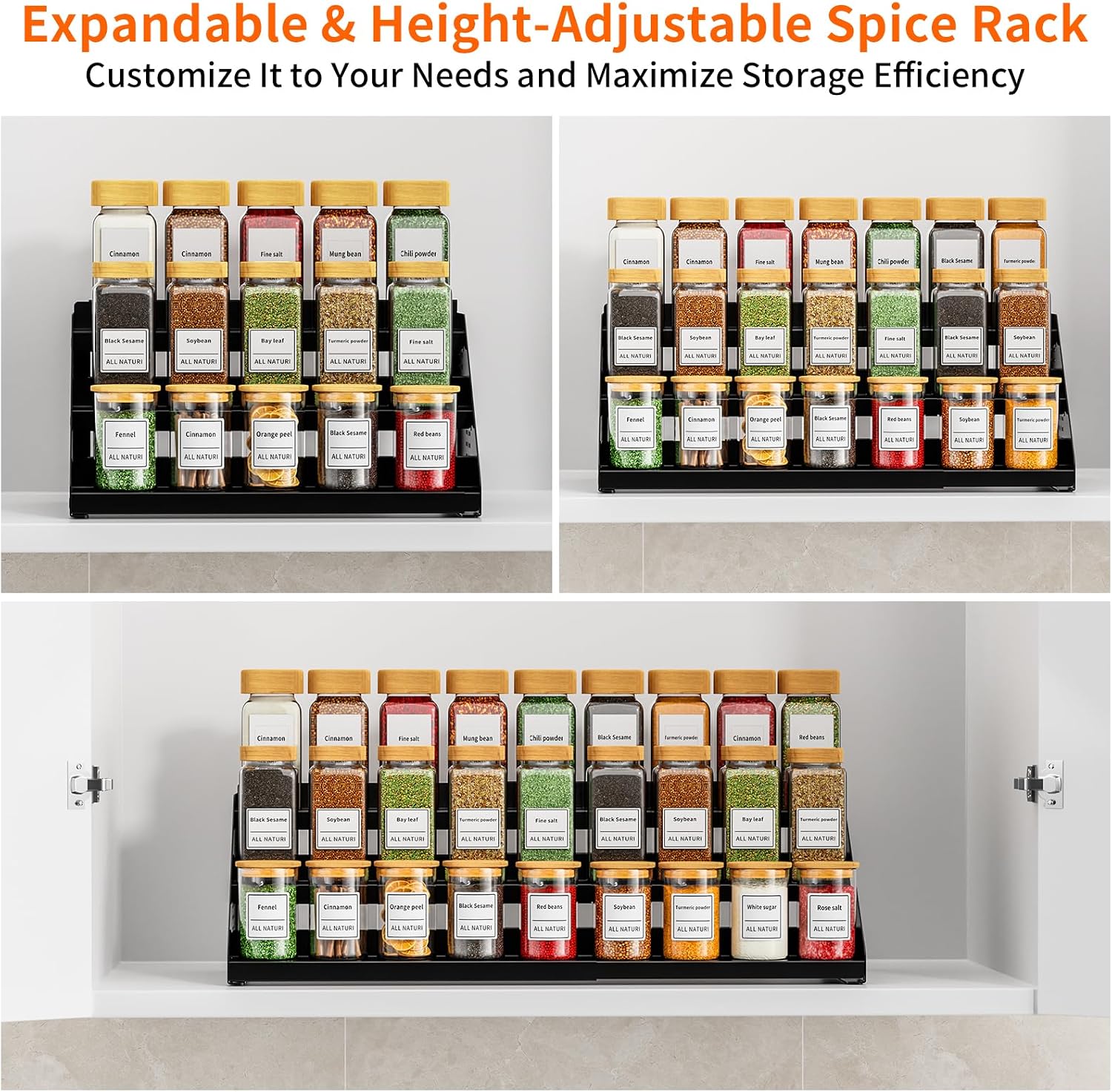 Expandable 3-Tier Spice Rack