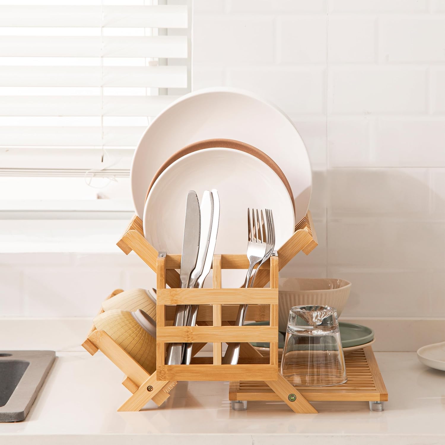 3-Tier Bamboo Dish Rack