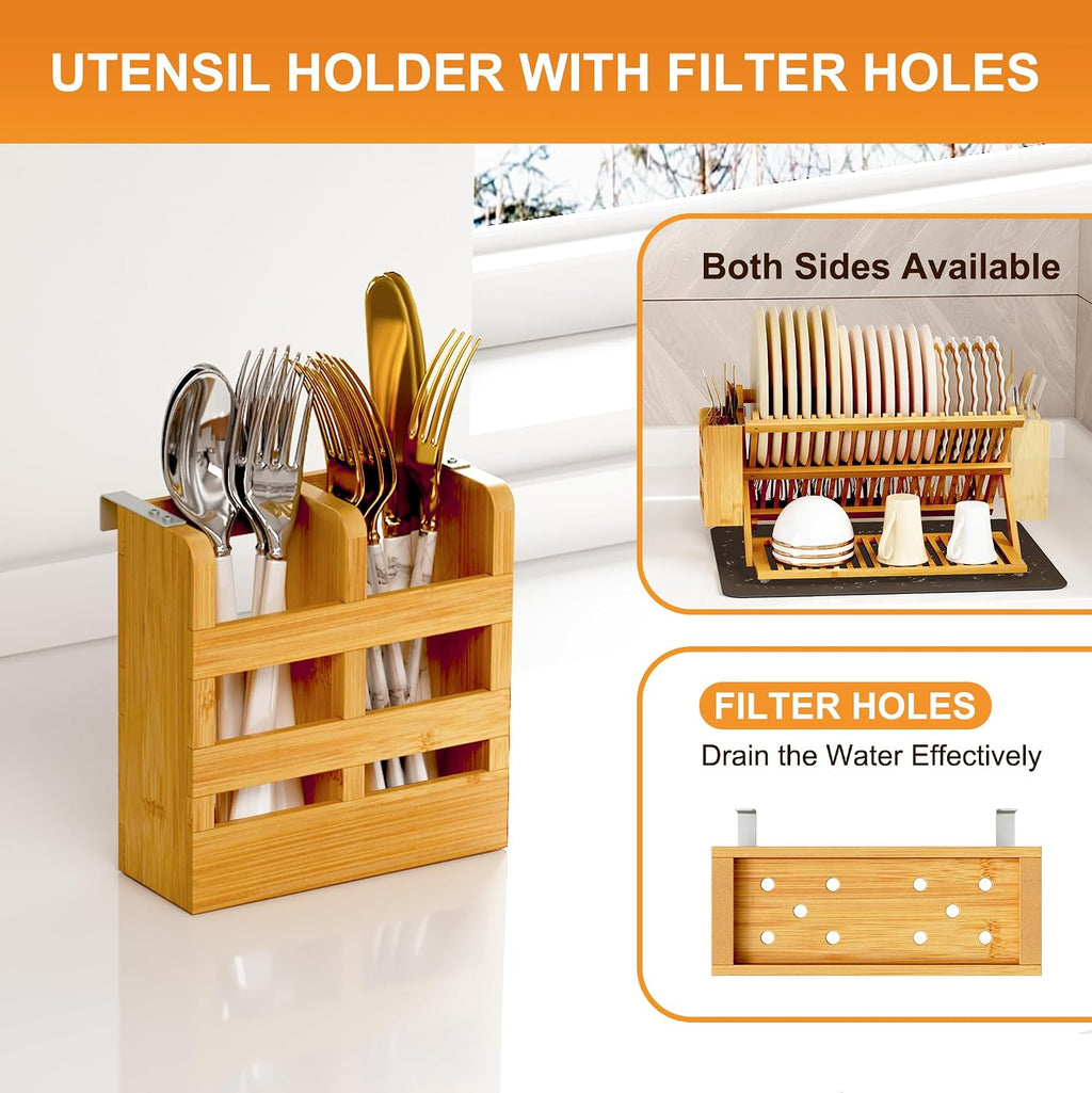 3-Tier Bamboo Dish Rack