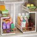 2-Pack White Metal Under Sink Organizer