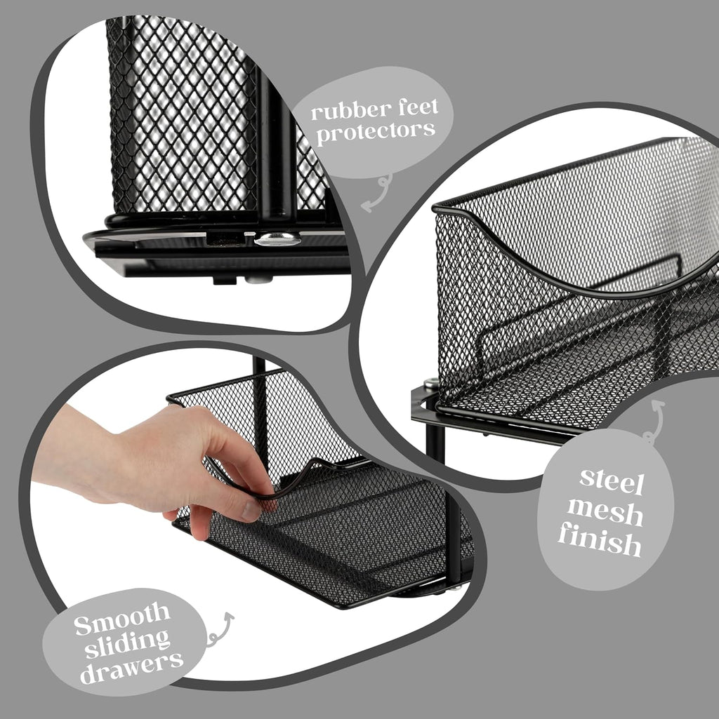 Black Mesh Pull-Out Under Sink Organizer