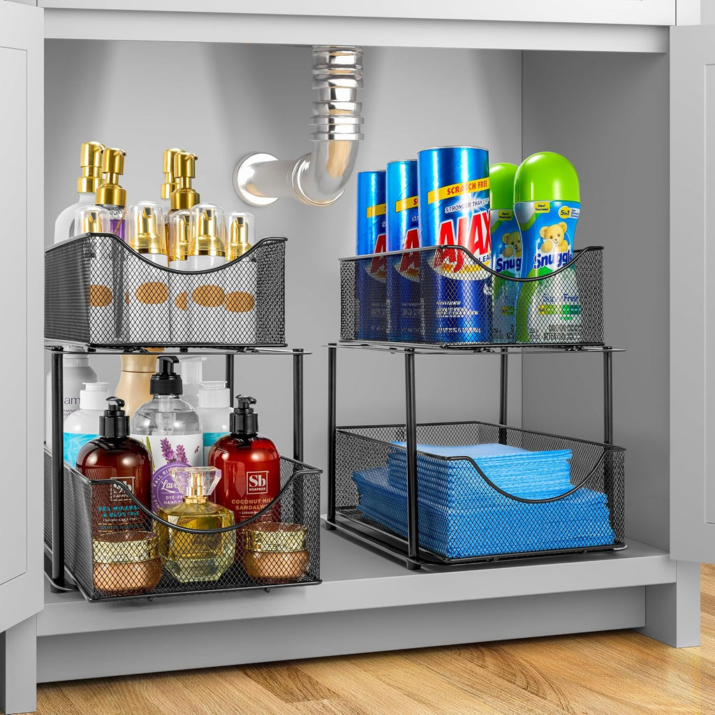 Black Mesh Pull-Out Under Sink Organizer