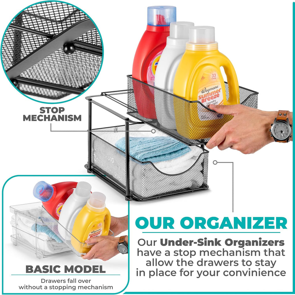Black Mesh Pull-Out Under Sink Organizer