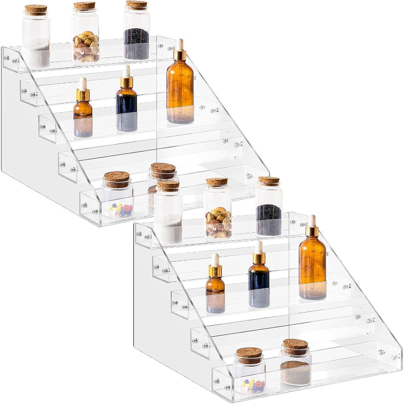 2-Pack Clear 5-Tier Acrylic Spice Rack
