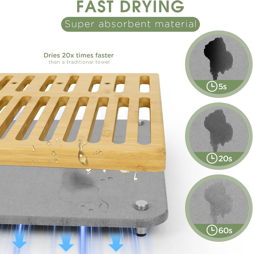 Stone Dish Mat with Rack
