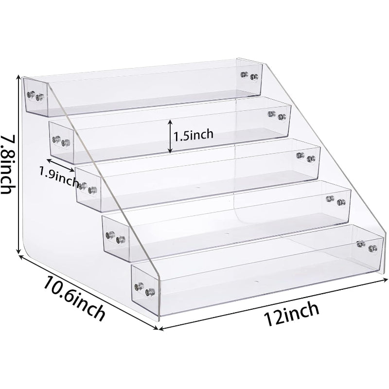 Clear Acrylic Tiered Spice Rack Organizer