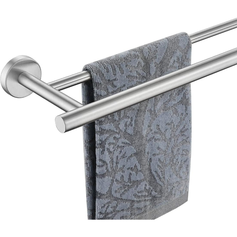 Brushed Steel 27 Inch Double Towel Bar